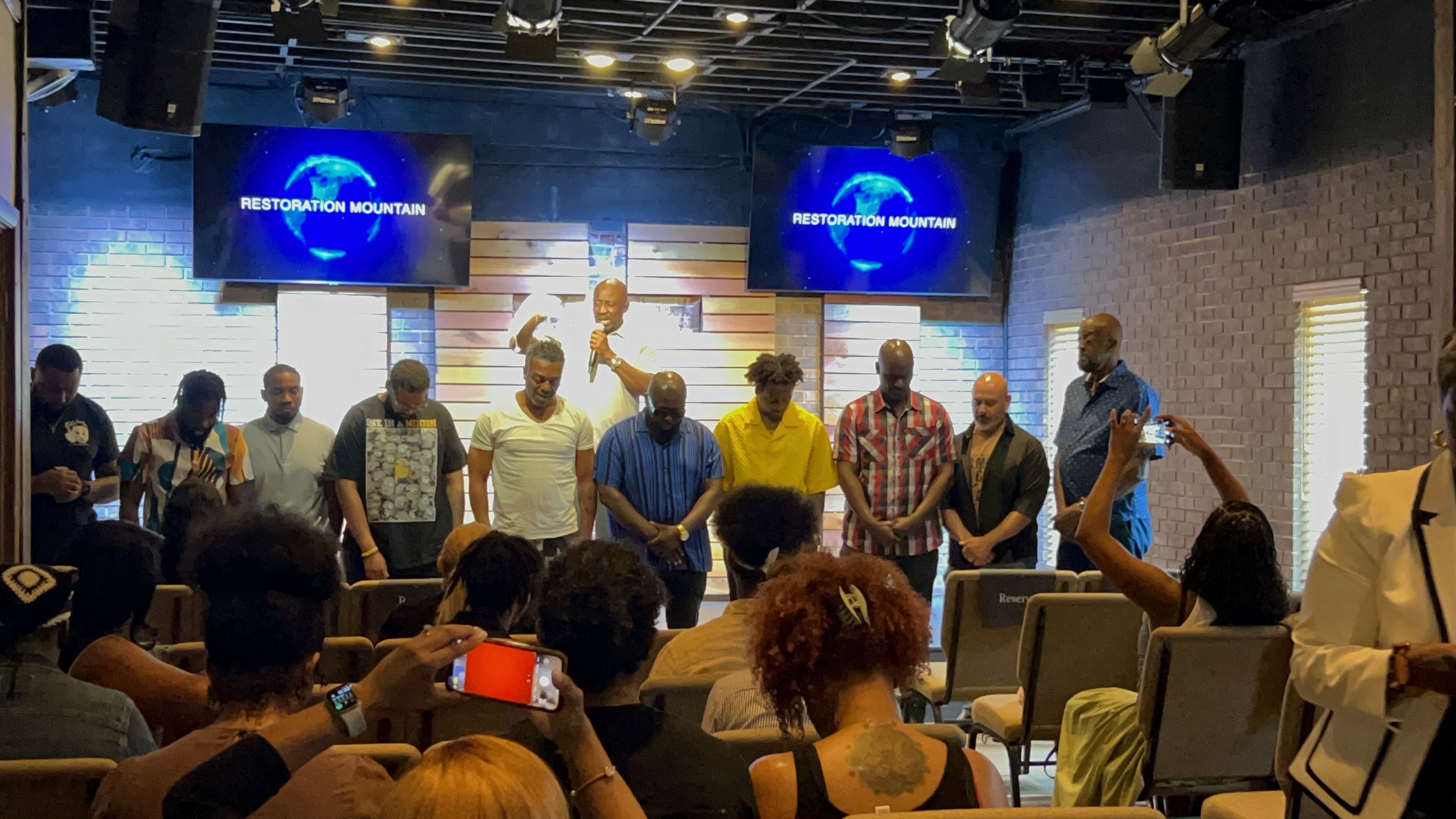 Congregation gathered at Restoration Mountain